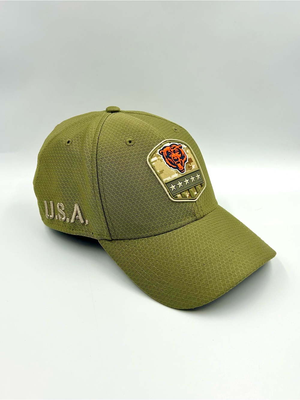 Chicago Bears Salute to Service Fitted Dad Hat New Era Green NFL 39Thirty XL